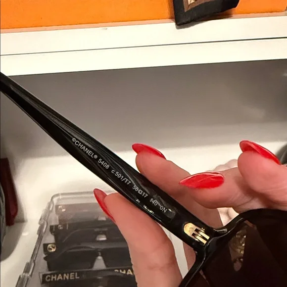 BLACK FRIDAY SALE: CHANEL Black and Gold Sunglasses - Picture 7 of 7